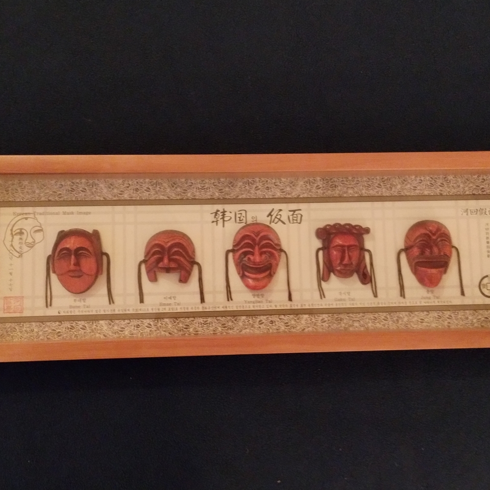 Framed Traditional Korean Mask Art